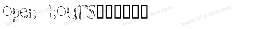 Open Hours字体转换
